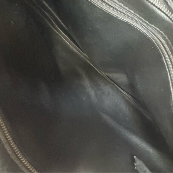 Vintage 80s Intrecciato Leather Suede Woven Large Clutch Bag Zip black Italy Tie - Picture 13 of 16